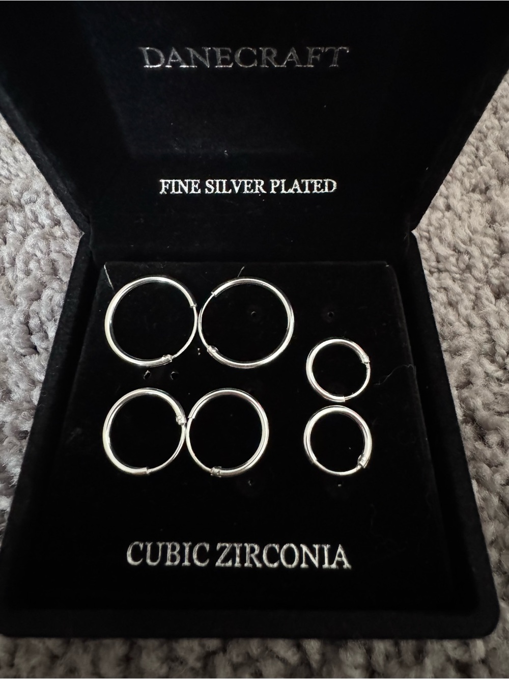 Set Of 3 Stainless Steel Hoop Earrings